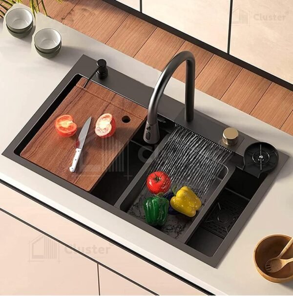 Waterfall Kitchen Sink(Black)